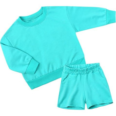 Trainingsanzug Kinder - Sommer Casual Zweiteiler Outfit Weiche Baumwollmischung Kurzarm T Shirt Tops & Casual Shorts Sport-Oberteile Sport-Hose Kurzarm Leicht Strand Kinderanzüge Sportbekleidung