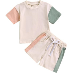 Clothing Sets for Boys - Summer Outfit 2-Piece Soft Cotton Blend Short Sleeve T-Shirt and Shorts Hawaiian Shirt and Shorts Set Loungewear Children's Clothing for Christening Birthday Party Wedding