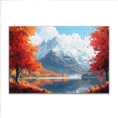Puzzle 300 Teile Gebirge Baum Puzzle Erwachsene Anspruchsvoll, Klassische Holzpuzzle Erwachsene, Puzzlespiele für Die Ganze Familie, Wooden Jigsaw Puzzel ab 14 Jahre für Junge Mädchen Geschenke F-6