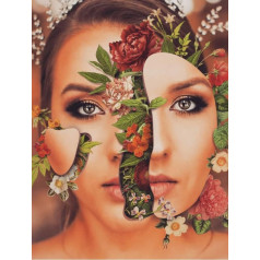 Puzzle Blume Abstrakte Kunst Illustrationen Wandkunst Poster für Spielzeug für Erwachsene Dekompressionsspiel 2000 Teile 70x100CM