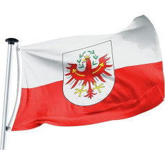 Premium Tyrol Flag 100 x 150 cm - 115 g/m² Fabric Weight - Printed, Robust and Weather-Resistant Gloss Polyester with Eyelets (100 x 150 cm, Tyrol)