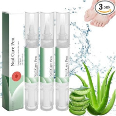Kaluofan Nail Care Pen, Pack of 3 Nail Health Care Treatment Quick Intensive for Nourished Fingernails Toenails with Aloe Vera, Tea Tree Oil, Vitamin E