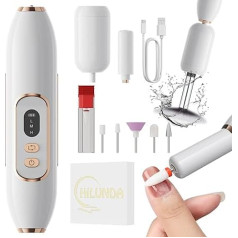 Portable Electric Nail Cutter Professional - 2 in 1 Cutter for Gel Nails Nail File Electric Can Clean Makeup Brush 1500 mAh 3-Speed Control Nail Drill Wireless Set