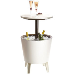 Keter 17186745 Cool Bar, plastic coffee table, extendable, white / brown
