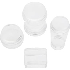 Vaguelly 4 Sätze Nagelstempel nageldesign nägel design nail Nagelkunstzubehör Maniküre Stempel werkzeug Maniküre-Stempelsiegel Maniküre-Beauty-Tool Maniküre-Siegel Kieselgel Transparent