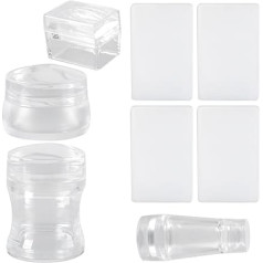 4pcs Clear Silicon Nails Art Stamper Set Runde Rechteckige Doppelkopf Transparente Gelee Stempeln Für Kreative Maniküre