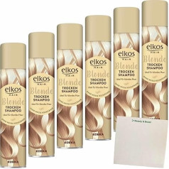 Elkos Dry Shampoo Blonde Pack of 6 (6 x 200 ml Bottle) + usy Block