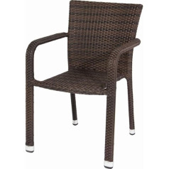 Siena Garden Minas Stackable Chair 60 x 56 x 83 cm Aluminium Frame: Gardino Wicker in Chestnut