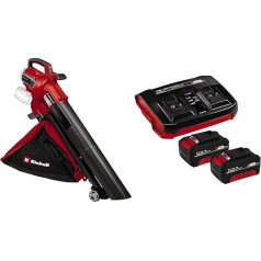 Einhell Professional Venturo 36/240 Power X-Change Cordless Leaf Vacuum Cleaner (36 V, Suction Power up to 740 m³/h, Collection Bag 45 L, Blow Function up to 240 km/h, Includes 2x 4.0 Ah Batteries and