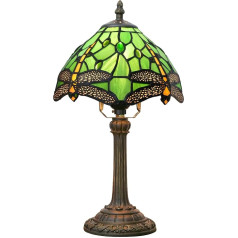 wecrejoni Tiffany Lamp, Bedside Lamp, Stained Glass Lamp for Bedroom Dorm Kitchen Aesthetic Cute Home Decor Gift (Dragonfly)