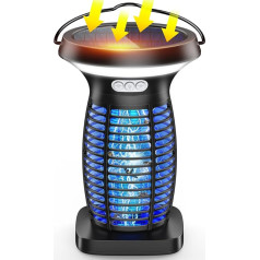 Solar Insect Killer, Mosquito Trap, Waterproof Fly Trap, Electric, Rechargeable Mosquito Lamp, Electric Insect Killer for Indoors, Backyard, Patio, Garden, Camping