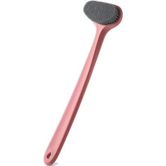 Body Brush with Comfortable Bristles, Long Handle, Gentle Exfoliation, Improves Skin Health and Beauty, Bath, Shower, Wet or Dry, Body Brush (Light Coral)