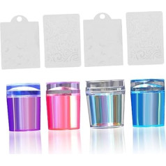 Beaupretty 4 Sets Nail Seal Template Nails Polishing Sticker Kit Stimulating Primer Nail Art Stamper Nail Tool with French Tip Nail Stencils for Nail Art PP