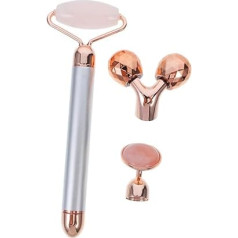 1 Set Jade Face Roller Natural Jade Roller Face Roller Scraping Face Roller Face Massage Accessories Jade Powder Crystal Silver