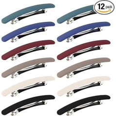 Hair Clips for Women 6 Colors Thick Medium Hair Clips Flat Hair Pins Strong Hold Vintage Hair Clips French Hair Clips for Women and Girls 12 Pieces