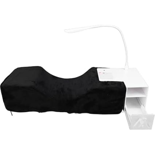 Eyelash Extension Pillow, Memory Foam Eyelash Pillow Neck Pillow for Eyelash Extension with Shelf Stand, LED Light, 3 Eyelash Boards, Eyelash Extension Grafting Pad
