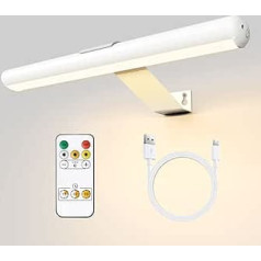 LED Picture Light, Wireless Rechargeable Battery Painting Light with Remote Control, Accent Display, Art Light with 3 Lights, Highlight for Artwork, Dartboard Gallery