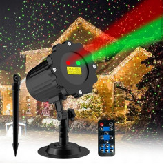 Weihnachtsprojektor Lichter - LED Outdoor Sternenprojektion Licht mit Fernbedienung, wasserdichte Landschaftslichter für Urlaub Party und Garten Dekoration