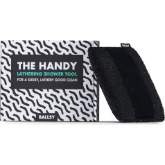 Handy shower sponge for creating extra soapy liquids, with gentle exfoliating design