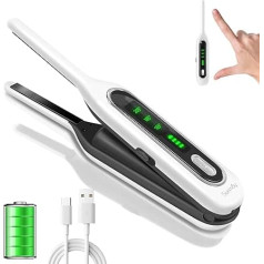 SUNMAY Voga Mini Straightener Wireless for Short Hair, Pencil Straightener for Pixie Cut, Portable 2-in-1 Hair Straightener Wireless and Curling Iron, Travel Straightener, Mini Battery Straightener,
