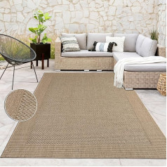 Paco Home Indoor & Outdoor Flat Weave Rug, Sisal, Natural Look, Monochrome, Beige, beige, 120x170 cm