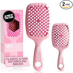 FHI HEAT UNbrush and UNbrush Mini Wet and Dry Vented Hair Brush Peony Light Pink