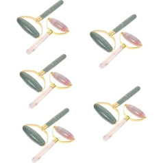 FRCOLOR Jade Massage Roller Massage Strap Massage Ball Jade Roller Tool Massager with Chin Roller Face Roller in Salon Face Care Supply Aluminium Alloy Pack of 10