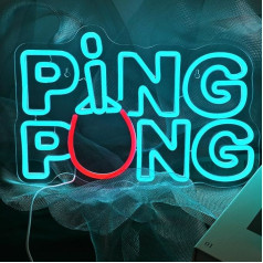 Uike SIGN Ping-Pong Neon Sign, Neon Light for Wall Decoration, Dimmable, USB Powered, for Table Tennis Room, Ping Pong Club, Playroom, Neon Light Gift (42 cm x 26 cm)