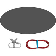 Woltu Round Pool Cover Diameter 520 cm, Waterproof Solar Tarpaulin for Pool of Diameter 420–460 cm, Winter Tarpaulin Made of 200 gsm PE, with Wire Rope and Aluminium Fastener, Dark Grey