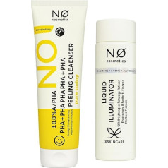 No Cosmetics Set - AHA/PHA Peeling Cleanser & No Cosmetics Liquid Illuminator 100ml Purlife Sticker
