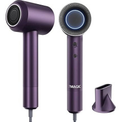 Hair Dryer Hair Dryer Ionic Hair Dryer Portable Travel Hair Dryer Hair Dryer 1400W 110,000RPM Tri-Color LED Magnetic Nozzle Purple
