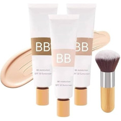 BB Blur Tinted Moisturiser SPF 30, Matte BB Cream Moisturiser, BB Cream Tinted Moisturiser with SPF 30 Sunscreen, Hydrates and Smooths Your Skin Creamy, Full Coverage (3 Pieces Mix, 30 ml (Pack of 1))