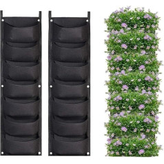 Hanging Planter Bags 2 Pack with 7 Pockets Hanging Vertical Wall Planter Indoor Outdoor