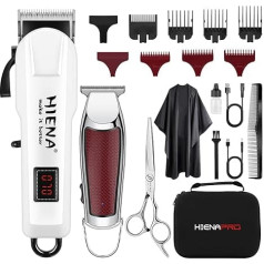 HIENA PRO Professional Hair Clipper Set for Men, Cordless Electric Barber Clipper Trimmer Set, Hair Clipper Full Kit, USB Rechargeable Clipper Set for Hairdressers