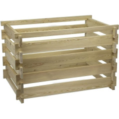 B-Stock Wooden Composter Larch 80 x 120 x H 80 cm with Wooden Plug-In System Compost Compost Silo