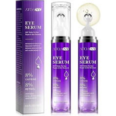 15ml Eye Contour Serum with 8% Caffeine, for Dark Circles and Bags, Wrinkles and Fine Lines, Anti-Wrinkles, Anti-Pockets and Correction, Pure Hyaluronic Acid and Caffeine for Women and Men (Pack of 1)