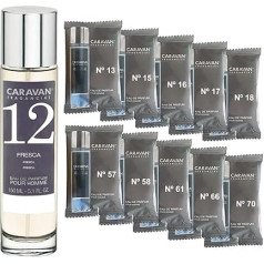 Mens Perfume No.12 150ml + Set of 10 Bottles of Various Male Fragrances by Caravan to Discover New Fragrances