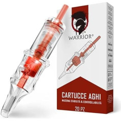 WARRIOR Diamond Cartridges High Visibility PVC/Protrusion Sterilised Tattoo Needles EoGas Tattoo Needle Cartridge Curve Magnum Pack of 20 Surgical Steel Disposable Permanent Makeup (0.30 mm - 1025 cm)