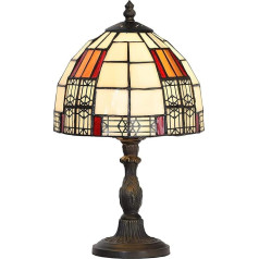 Bieye Tiffany Style Stained Glass Table Lamp with 8