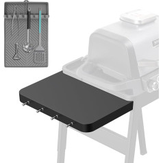 SafBbcue Snap-on Side Table with Silicone Grill Mat for Ninja XSKUSSDTBL Woodfire Universal Stand