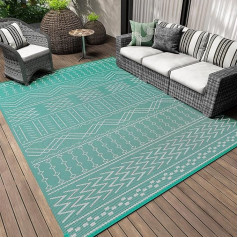 Outdoor Rug Waterproof 6x9ft Patio Rug Mat Indoor Outdoor RV Camping Picnic Reversible Lightweight Plastic Straw Outdoor Rug for Patio