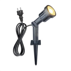 INNOVATE LED Garden Spotlight with Ground Spike - 5 W, 400 lm, Warm White, Waterproof and Swivelling - 1.5 m Cable and Plug Included - Plant Spotlight for Garden, Patio and Outdoor Use (3000 Kelvin)