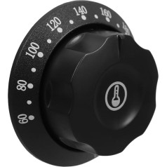 FONDOTIN Thermostat Cover Grill Burner Stove Top Cover Control Knob for Patio Heating Compressor Air Rotary Knob Electric Hob Oven Control Knob Replacement Parts for Grills Plastic Black