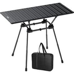 Anbte Folding Camping Table Aluminum 36 Inch 4 Adjustable Heights High Camping Table with Carry Bag Portable Waterproof for Picnic Outdoor Travel Backyard Beach 35 x 16 Inch