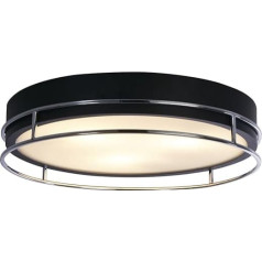 Pheonix Phoenix 3 Light Flush Black,Chrome,Frosted glass