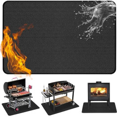 Grill Mat Floor Protection 180 x 100 cm, Foldable Fireproof Mat, Silicone Fibreglass Grill Mat, Floor Protection Mat, Heat Protection Mat for BBQ Grills, Fireplace, Floor, Lawn and Camping (180 x 100