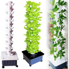 15 Layers, 45 Plant Sites Hydroponic Tower, Soilless Hydroponic Tower Growing System, Aquaponics Growing System, Removable PP Colonization Cups