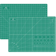Headley Tools 18 x 24 Inch Thickened Self Healing Cutting Mat, A2 Rotary Cutting Mat for Crafts, Double Sided 5 Layer Table Cutting Board for Fabric, Quilting, Leather, Art, Hobby Project, Green