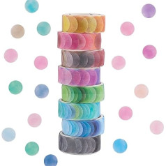 Washi Tape, 8 Rolls Dot Washi Tapes, Stickers, 800 Pieces, Dots, 14 mm Wide, Decorative Tapes for Crafts, Scrapbooking, Self-Adhesive, Decoration (8 Colours)
