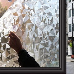 Window Film, Opaque Privacy Film, Glue-Free, Good Privacy Protection for Bathroom, Shower Cubicle as well as Doors, Changing Rooms and Conference Rooms – 75 x 200 cm